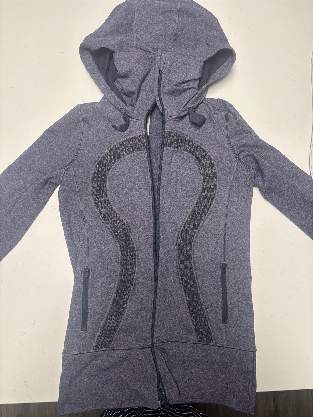 lululemon athletica Heather Purple Long Hooded Bomber Jacket